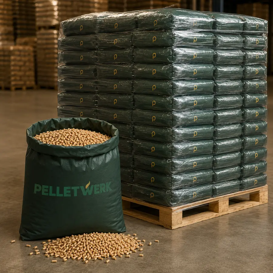 Pellets — realistisch palettiert und transportbereit