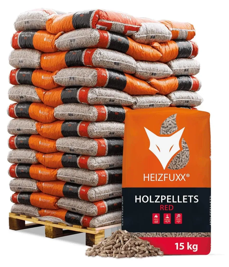 Heizfuxx Red ENplus A1 Hartholzpellets 6 mm · Vorratspalette 975 kg